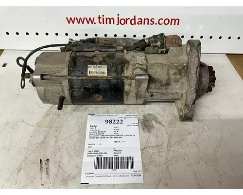 Starter Motor PACCAR  Tim Jordan's Truck Parts, Inc.