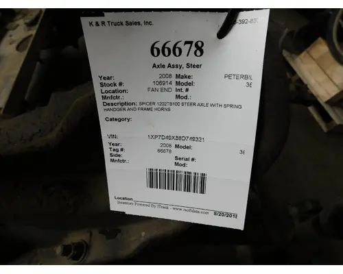 Frame Horn PACCAR 387 K &amp; R Truck Sales, Inc.