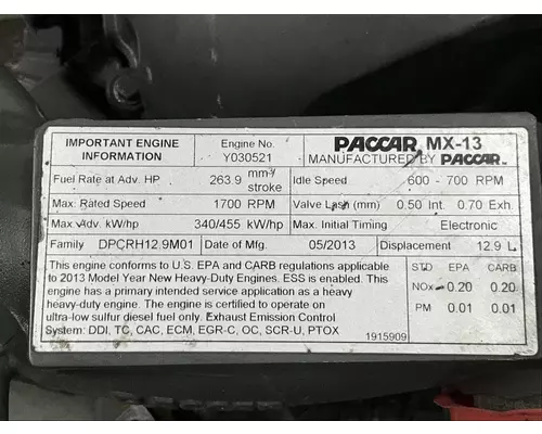 Paccar MX13 Engine Assembly