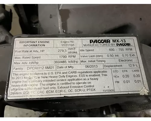 Paccar MX13 Engine Assembly