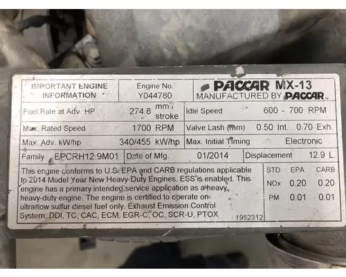 Paccar MX13 Engine Assembly