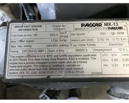 Paccar MX13 Engine Assembly