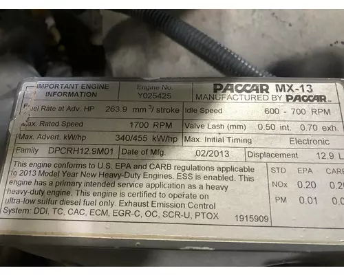 Paccar MX13 Engine Assembly