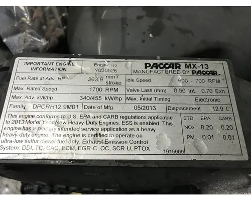 Engine Assembly Paccar MX13 Vander Haags Inc Sp