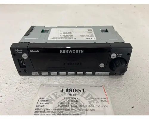 Radio PACCAR PP107180-7103211200 West Side Truck Parts