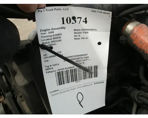 Engine Assembly PACCAR PX--8 Big 3 Truck Parts, LLC
