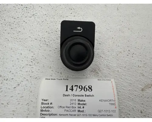 Dash / Console Switch PACCAR Q27-1012-102 West Side Truck Parts