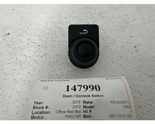 Dash / Console Switch PACCAR Q27-1012-102 West Side Truck Parts