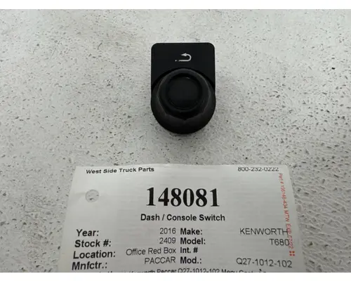 Dash / Console Switch PACCAR Q27-1012-102 West Side Truck Parts