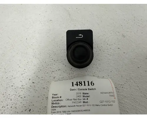Dash / Console Switch PACCAR Q27-1012-102 West Side Truck Parts