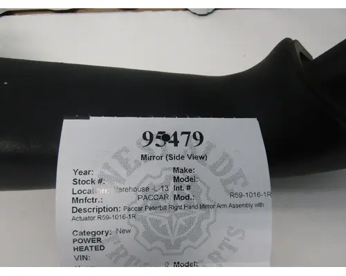 Mirror (Side View) PACCAR R59-1016-1R West Side Truck Parts