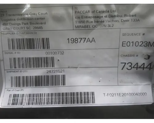 Transmission Assembly PACCAR TX-8 LKQ Heavy Truck - Goodys