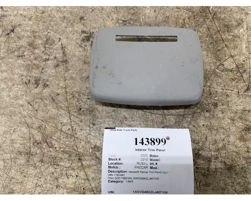 Interior Trim Panel PACCAR U60-1102-661 West Side Truck Parts