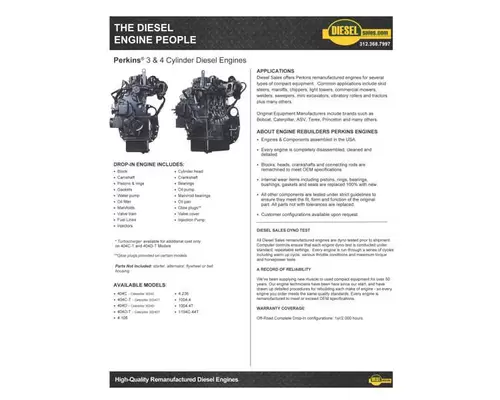 Perkins 404D22 Engine Assembly