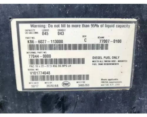 Peterbilt 220 Fuel Tank