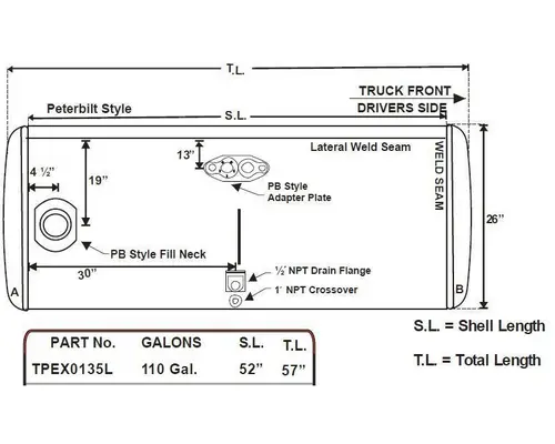 Fuel Tank PETERBILT 378 1985-2007 LKQ Evans Heavy Truck Parts