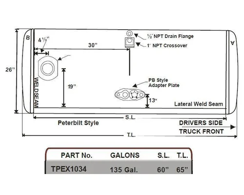 Fuel Tank PETERBILT 379 1985-2007 LKQ Universal Truck Parts