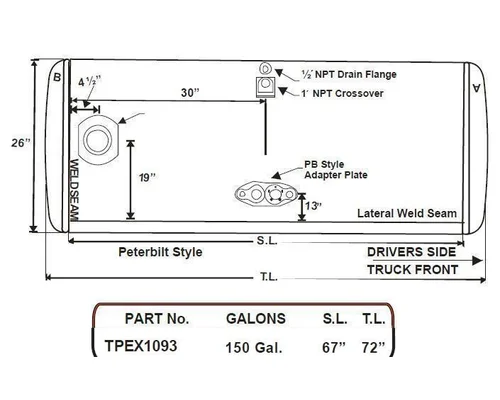 Fuel Tank PETERBILT 379 1985-2007 LKQ Universal Truck Parts
