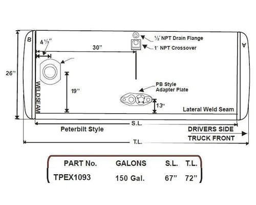 Fuel Tank PETERBILT 379 1985-2007 LKQ Evans Heavy Truck Parts