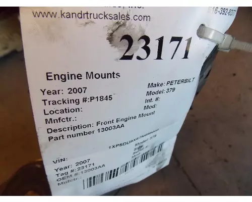 Engine Parts, Misc. PETERBILT 379 K &amp; R Truck Sales, Inc.