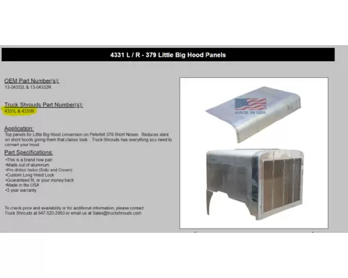 Peterbilt 379 Hood Panel