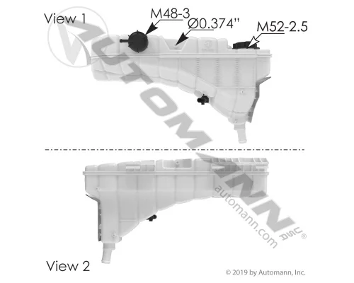 Peterbilt 379 Radiator Overflow Bottle / Surge Tank