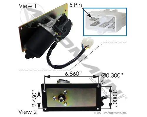 Wiper Motor, Windshield Peterbilt 379 Vander Haags Inc Sp