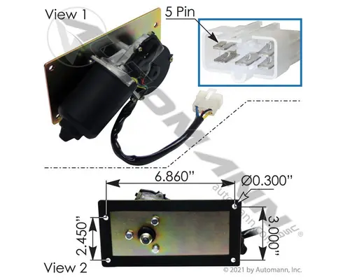 Peterbilt 379 Wiper Motor, Windshield