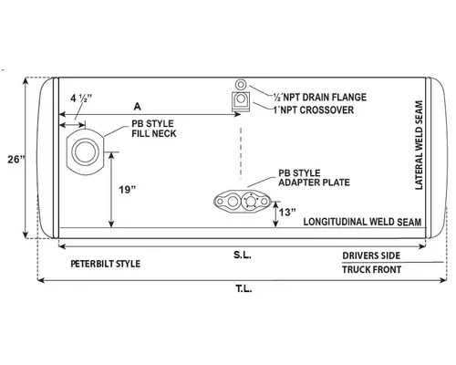 Fuel Tank PETERBILT 387 1999-2011 LKQ Universal Truck Parts