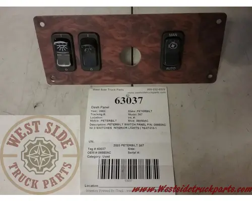 Dash Panel PETERBILT 387 West Side Truck Parts