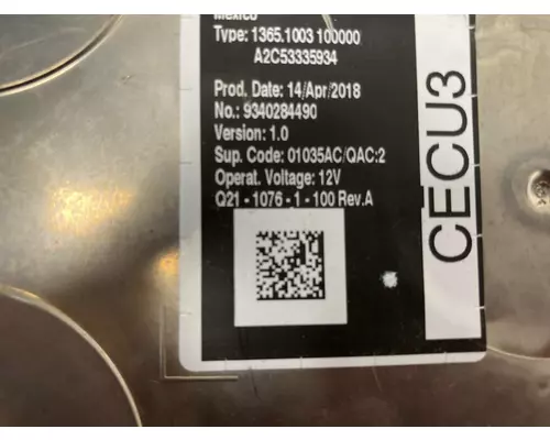Peterbilt 579 Cab Control Module CECU