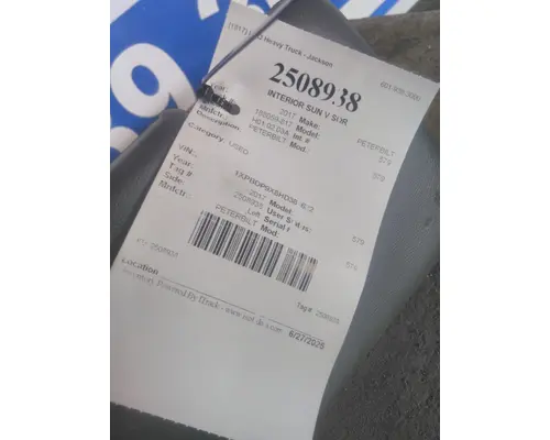 Interior Sun Visor PETERBILT 579 LKQ Plunks Truck Parts And Equipment - Jackson