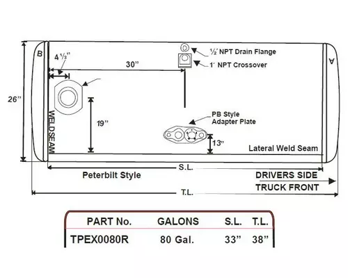 Fuel Tank PETERBILT 75-84 GALLON LKQ Geiger Truck Parts