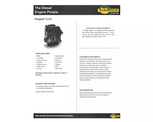 Peugeot XUD9 Engine Assembly