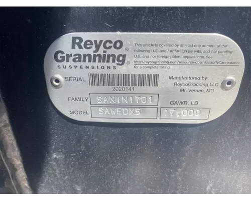 REYCO GRANNING IFS17S3 Front Axle Assembly