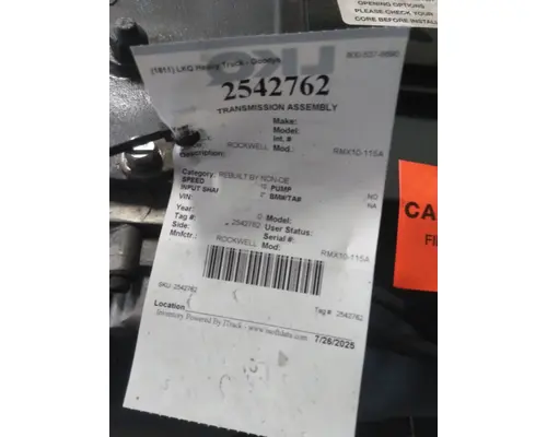 ROCKWELL RMX10-115A TRANSMISSION ASSEMBLY