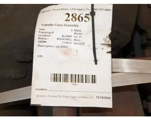 ROCKWELL T136 TRANSFER CASE ASSEMBLY
