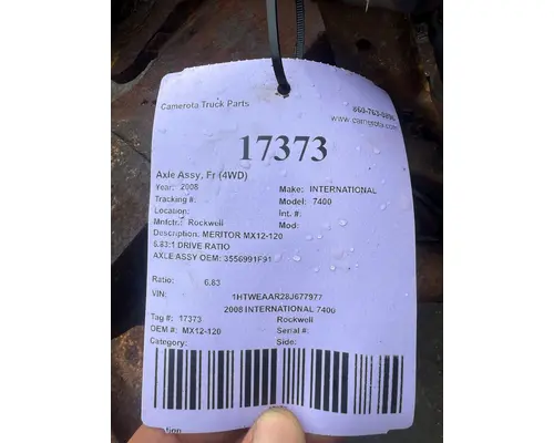 Rockwell 7400 Axle Assy, Fr (4WD)