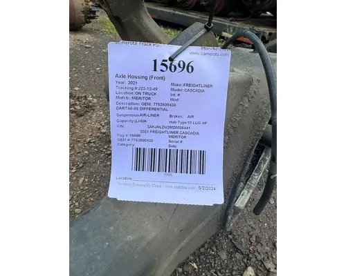 Rockwell CASCADIA Axle Housing (Front)