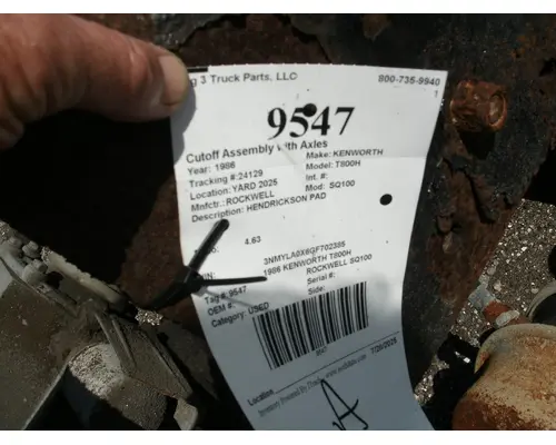 Cutoff Assembly (Complete With Axles) ROCKWELL SQ100 Big 3 Truck Parts, LLC