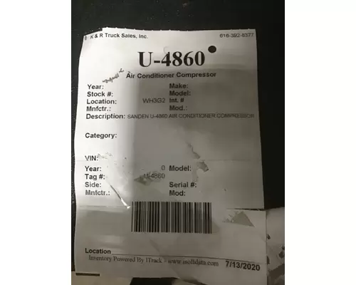 SANDEN U-4860 Air Conditioner Compressor