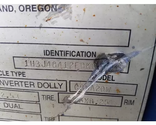 SILVER EAGLE CONVERTER DOLLY WHOLE TRAILER FOR RESALE