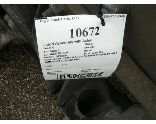 SPICER D46-170 Cutoff Assembly with Axles