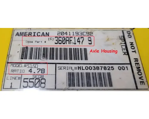 SPICER S150S Axle Housings (Rear)