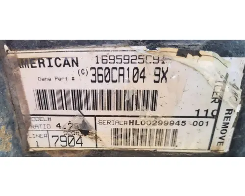 SPICER S150S Rear Rears (Tandem Rear or Single)