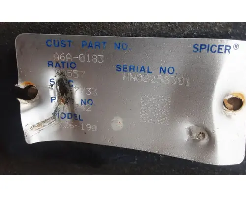 SPICER S26190 Rear Rears (Tandem Rear or Single)