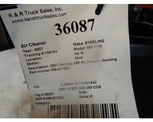STERLING 360 COE Air CleanerParts 