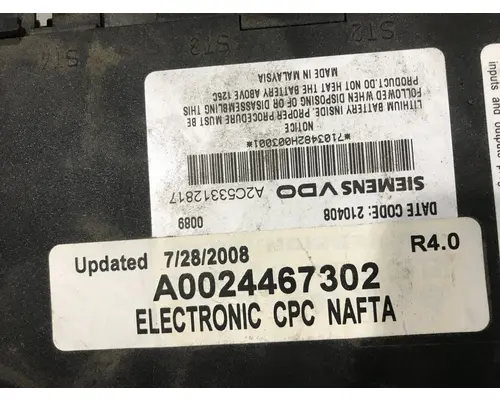 STERLING A9500 SERIES Electrical Misc. Parts