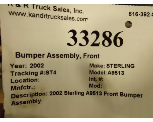 STERLING A9513 Bumper Assembly, Front