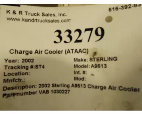 STERLING A9513 Charge Air Cooler (ATAAC)